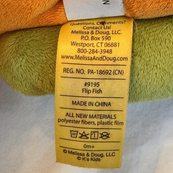 Taggies Hedgehog & Melissa Doug K's Kids Rainbow Fish Sensory Crinkle Plush Lot - Picture 5 of 16